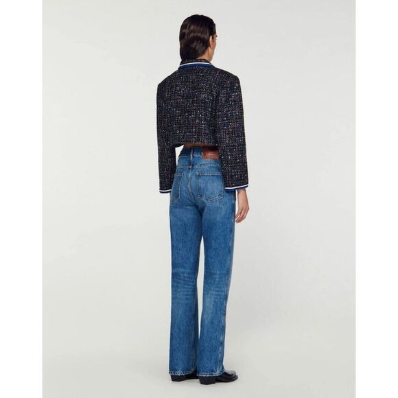 Sandro Vicky Tweed Cropped Jacket - Picture 3 of 11